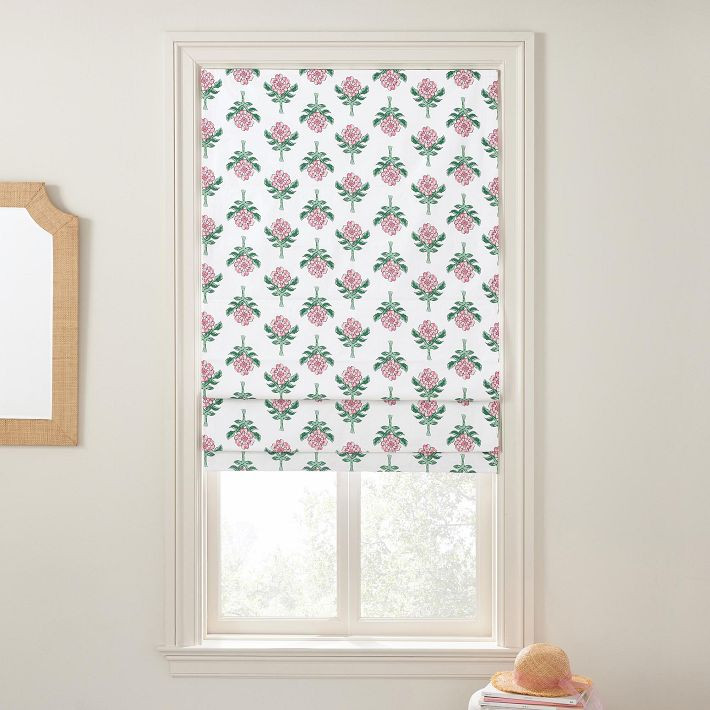 Roller Rabbit Rose Printed Roman Shade | Pottery Barn Teen
