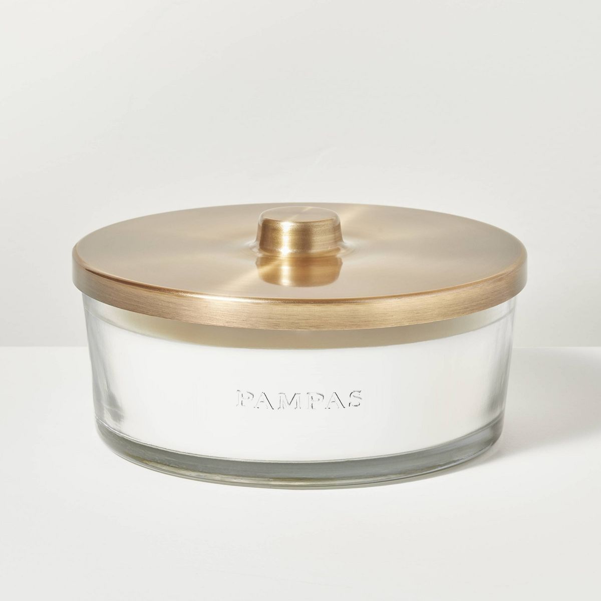 5-Wick Clear Glass Pampas Knob-Lid Jar Candle 28oz - Hearth & Hand™ with Magnolia | Target