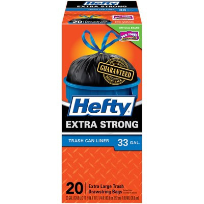 Hefty - Extra Strong Trash Bags Drawstring 20 pk 1.05 mil -  33 gal - Case of 6 | Target