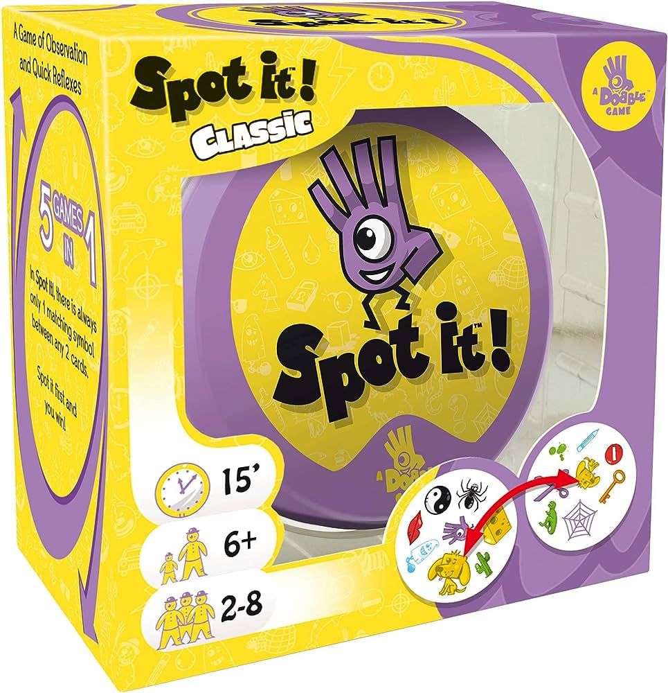 Spot It! Classic Card Game - Fast Paced Family Fun! Matching Game for Game Night, Travel Game for... | Amazon (US)