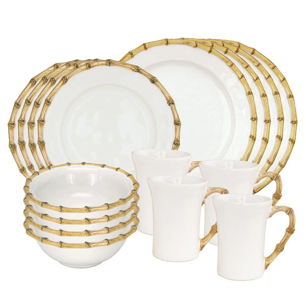 Bamboo 16 - Piece Place Setting - Service for 4 | Perigold