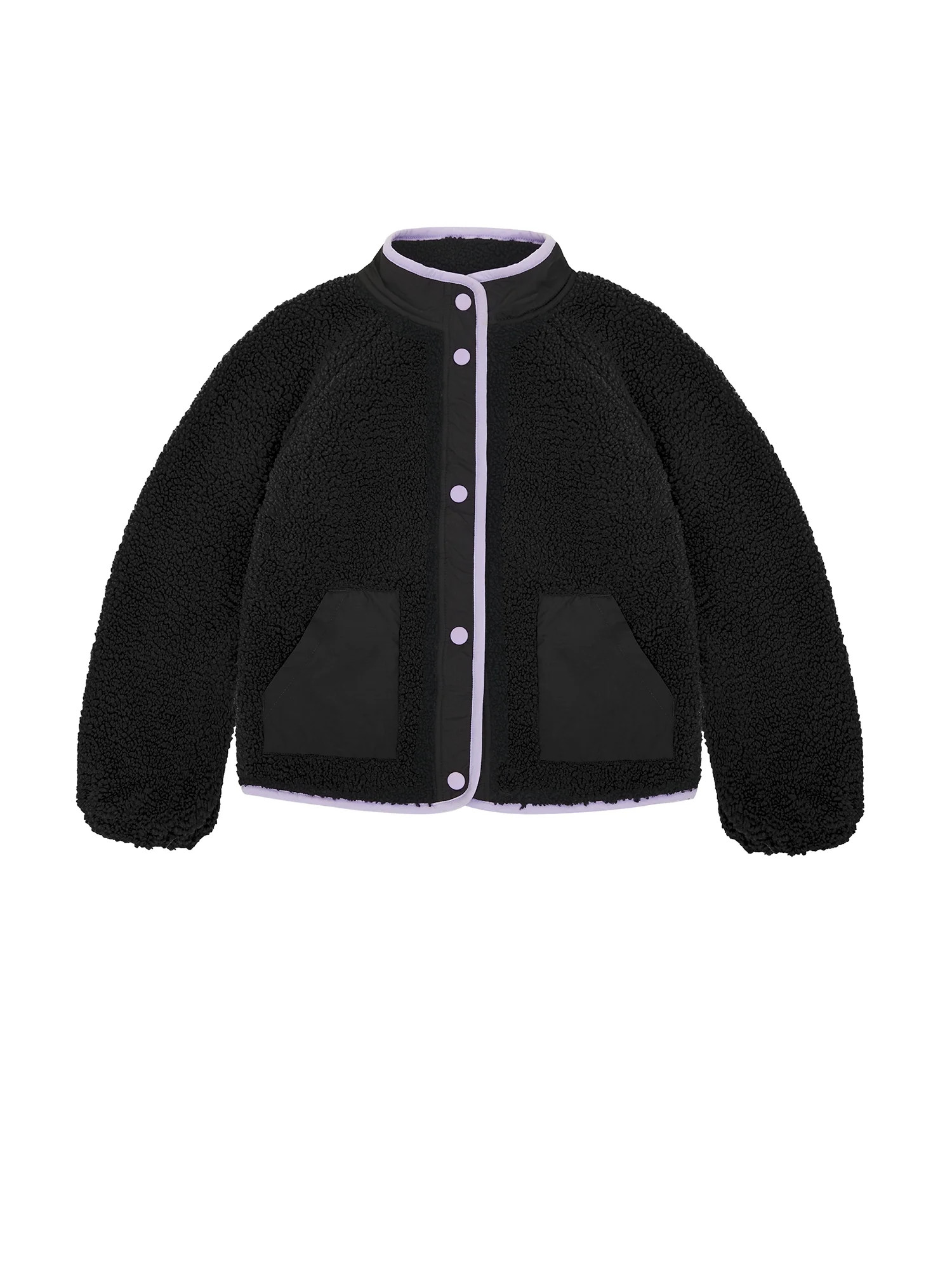 Wonder Nation Big Girls Boucle Mixed Media Jacket, Sizes 4-18 | Walmart (US)