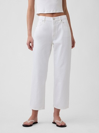Low Slung Relaxed Straight Crop Jeans | Gap Factory