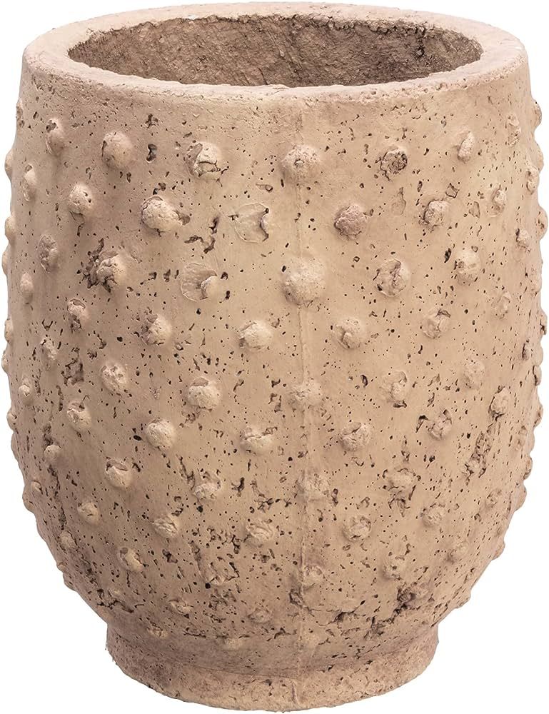 Creative Co-Op Sandstone Hobnail, Distressed Finish Planter Pot, 8" L x 8" W x 9" H, Beige | Amazon (US)