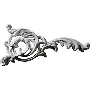 Ekena Millwork Leaf Scroll, Right 7.75-in W x 4.125-in H Primed Urethane Applique | Lowe's