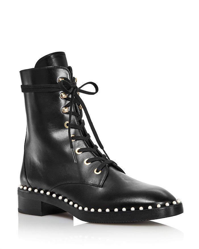 Stuart Weitzman Women's Sondra Faux Pearl Combat Boots Back to Results -  Shoes - Bloomingdale's | Bloomingdale's (US)