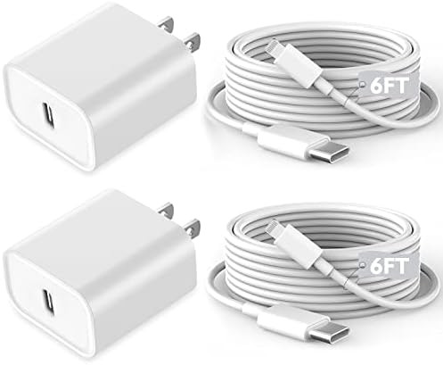 Fast iPhone Charger, iPhone Charger Fast Charging 2Pack Quick Chargers 6ft Long USB C to Lightnin... | Amazon (US)