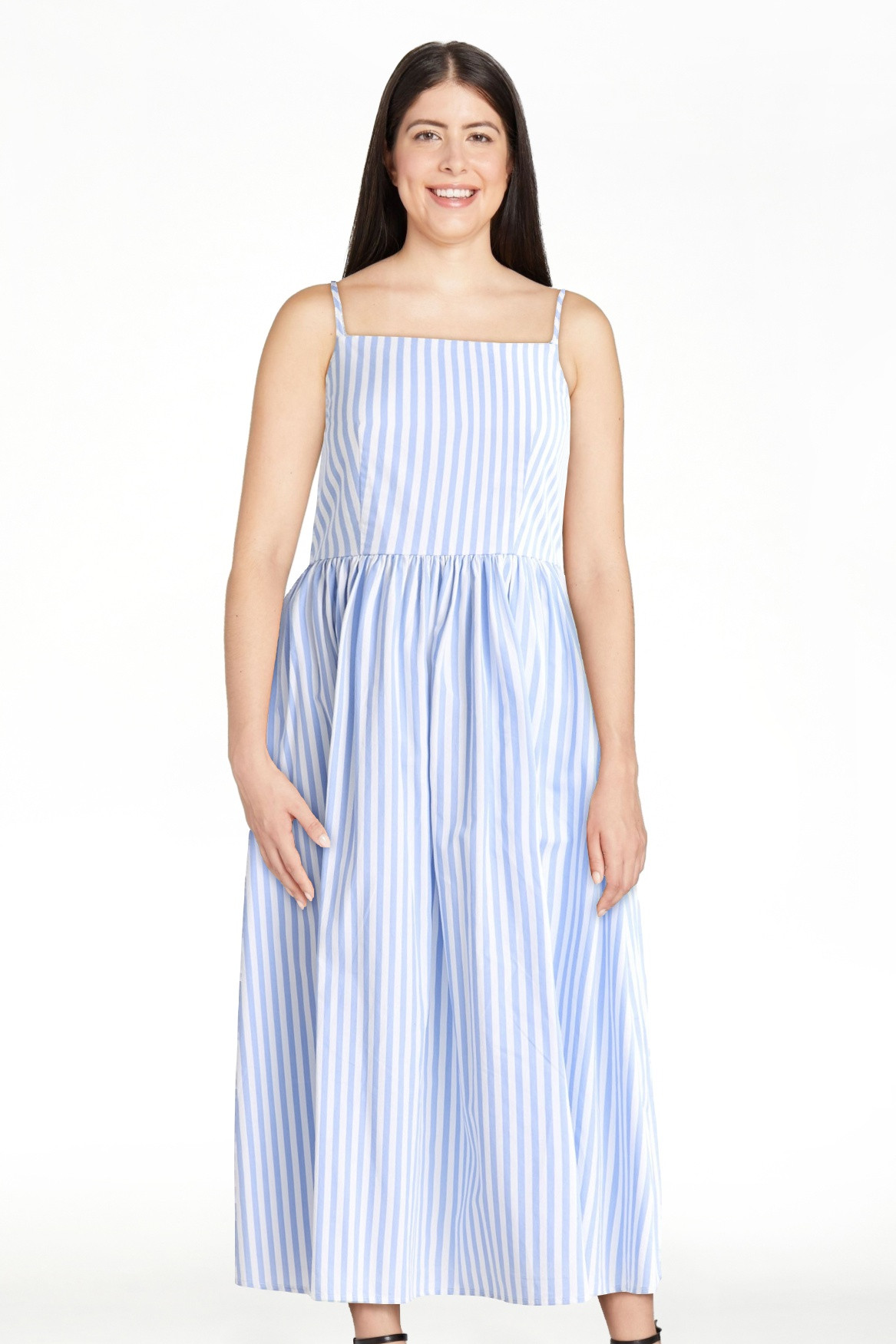 Free Assembly Women's Sleeveless Square Neck Midi Dress, Sizes XS-XXL | Walmart (US)