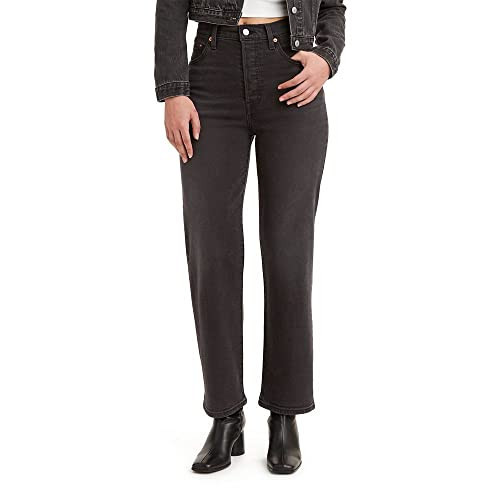 Levi's Women's Ribcage Straight Ankle Jeans, (New) Black Rinse, 27 | Amazon (US)