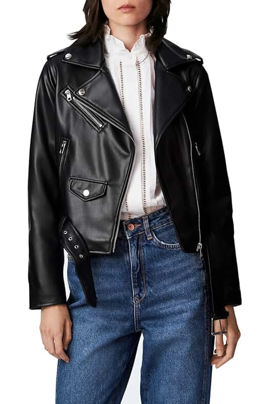 Cropped leather jacket | Amazon (US)
