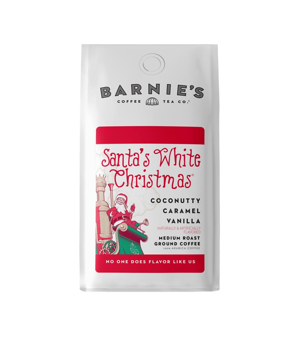 BARNIE'S COFFEE TEA Santa's White Christmas Ground Coffee with Smooth Coconut, Caramel, and Warm ... | Amazon (US)