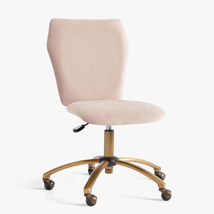Lustre Velvet Dusty Blush Airgo Swivel Desk Chair | Pottery Barn Teen