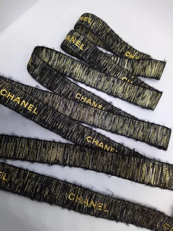 Chanel Holidays 2020 black gold ribbon gift wrapping 2cm x 2m | Etsy (US)