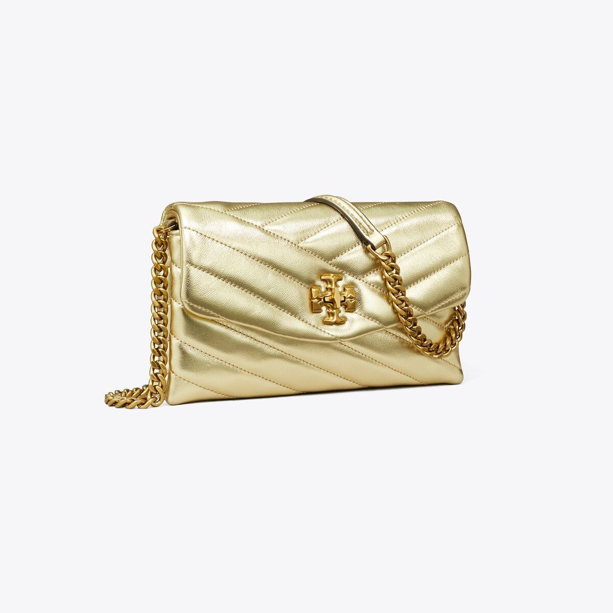 KIRA CHEVRON METALLIC CHAIN WALLET | Tory Burch (US)