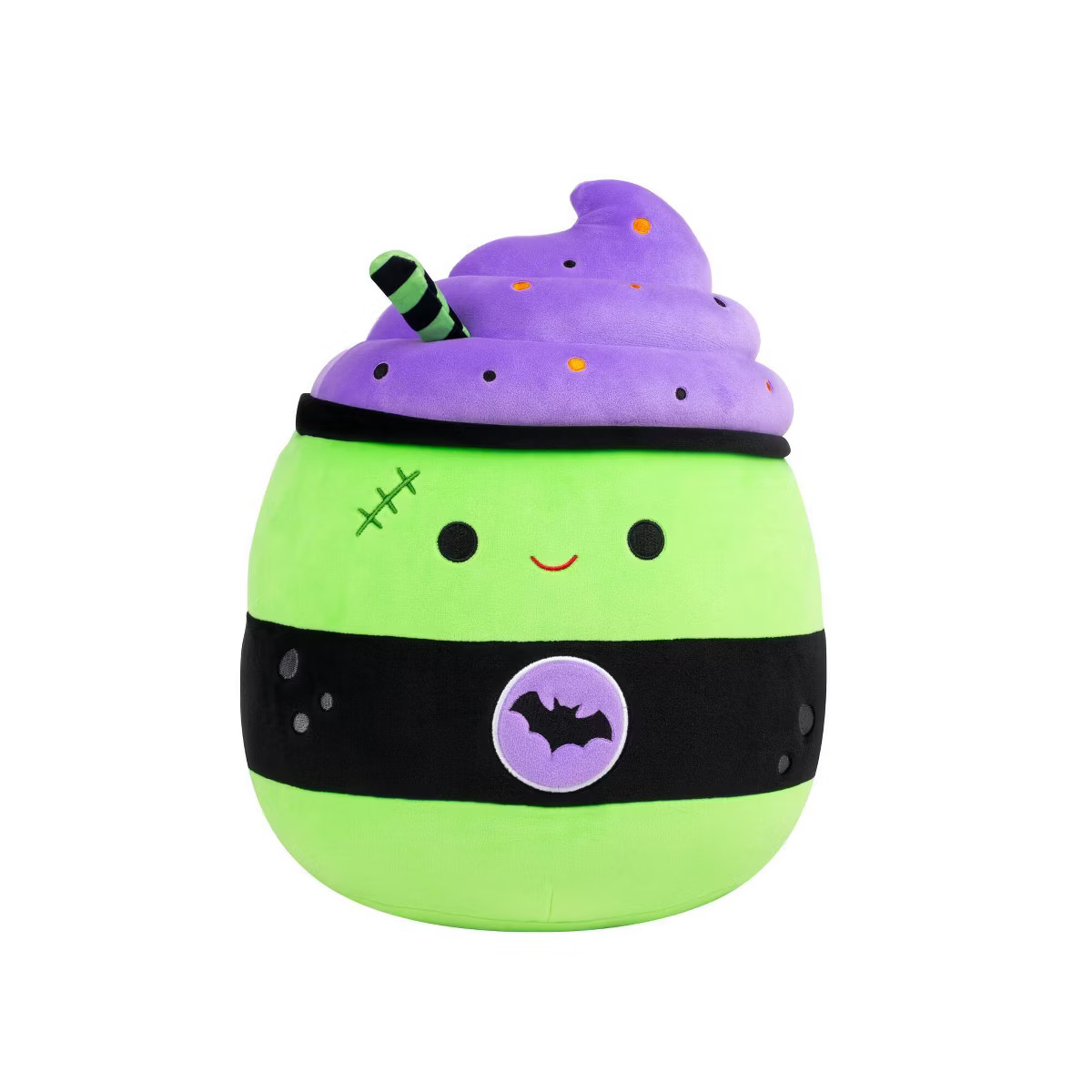 Squishmallows 12" Green and Purple Latte with Stitches and Bat logo Medium Plush: Polyester Chara... | Target