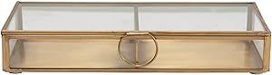 Creative Co-Op Brass & Glass Display Storage Box, Brass | Amazon (US)