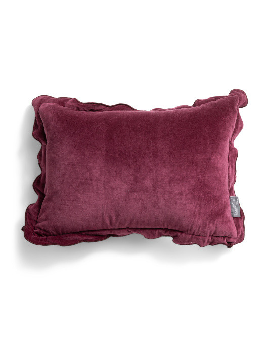 14x20 Velvet Scalloped Lumbar Pillow | TJ Maxx