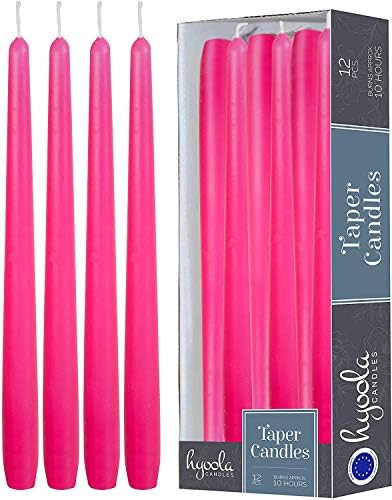 12 Pack Tall Taper Candles - 10 Inch Hot Pink - Fuchsia Dripless, Unscented Dinner Candle - Paraf... | Amazon (US)