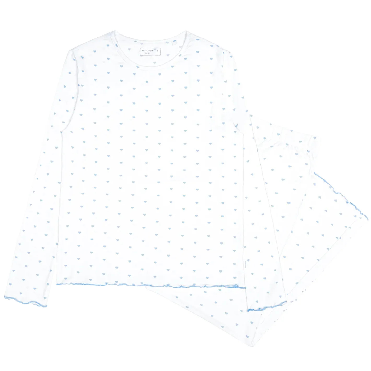 women's blue heart pima pajamas set | Minnow