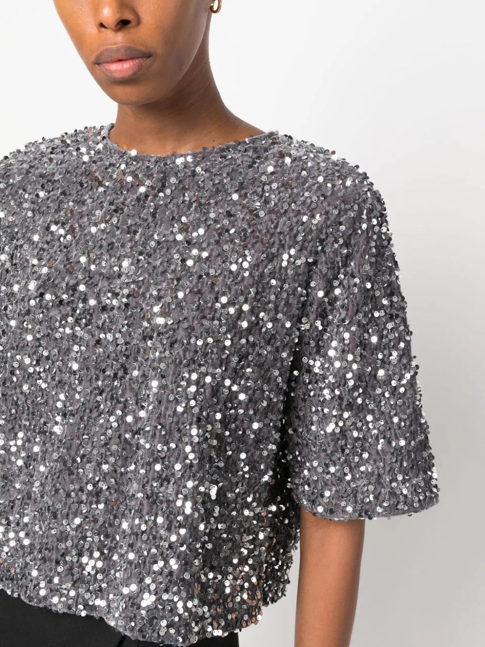 sequinned cropped T-shirt | Farfetch Global