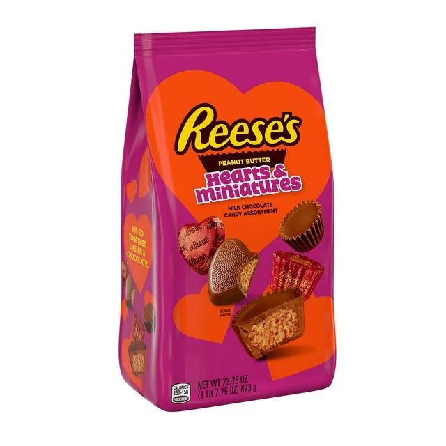 Reese's Miniatures Milk Chocolate Peanut Butter Valentine's Day Candy, Bag 23.75 oz | Walmart (US)