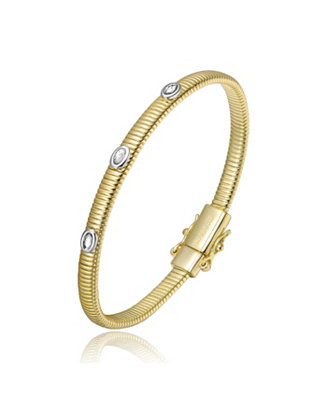 Plated with Clear, , , or Cubic Zirconia Bangle Bracelet | Macy's