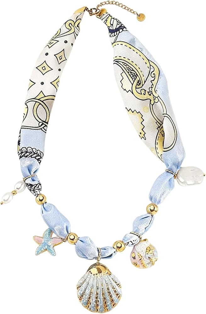 Scarf Necklace with Charm,Adjustable Western Necklace,Trendy Boho Necklaces for Women Daily Wear ... | Amazon (US)