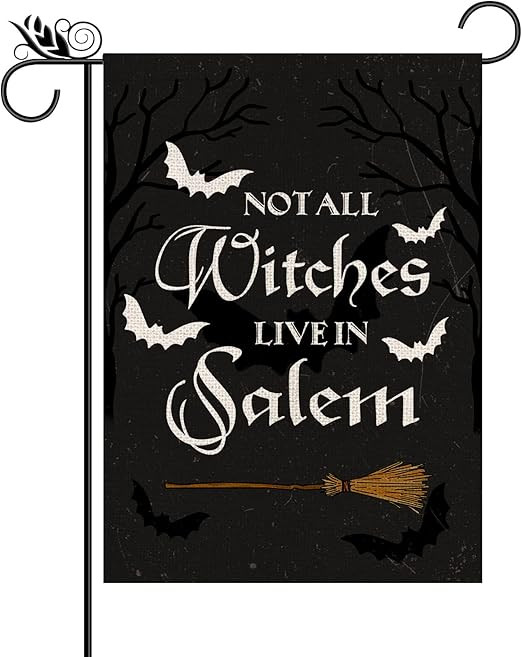 Halloween Garden Flag Not All Witches Live In Salem Broom Halloween Theme Vertical Double Sided F... | Amazon (US)