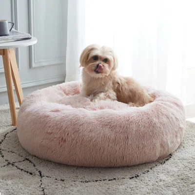 Calming Dog Bed & Cat Bed, Anti-Anxiety Donut Dog Cuddler Bed, Warming Cozy Soft Dog Round Bed, Fluffy Faux Fur Plush Dog Cat Cushion Bed For Small Me | Wayfair North America