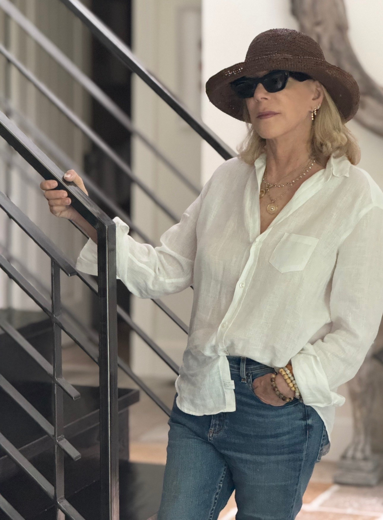 One of my go-to materials for summer is linen, mainly because a crisp white linen shirt makes me feel like I can wear it with anything and still look like I know what I'm doing, which, let's be real, is a total style win. The look is effortlessly cool, and the half tuck is basically my personal style! 
How would you style your linen shirt?

#LTKSeasonal #LTKOver40 #LTKootd