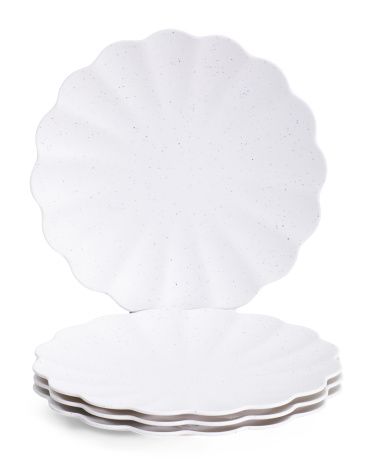 Set Of 4 Scalloped Melamine Dinner Plates | Marshalls