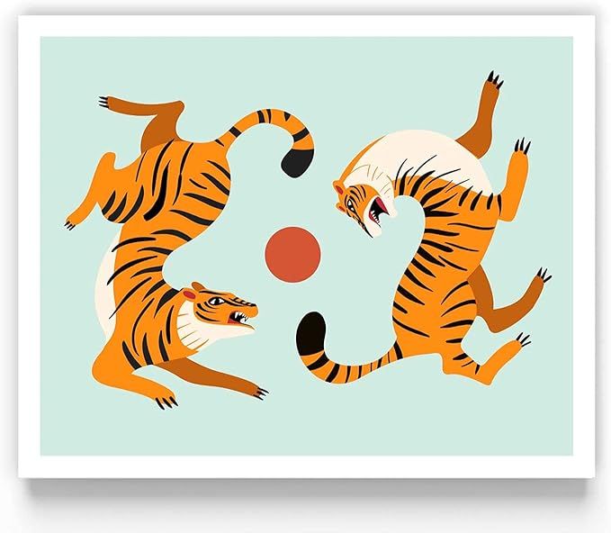 Tiger Wall Art, Wild Tigers Wall Decor Print, Wildlife Animal Poster for Nursery and Kids Room, P... | Amazon (US)