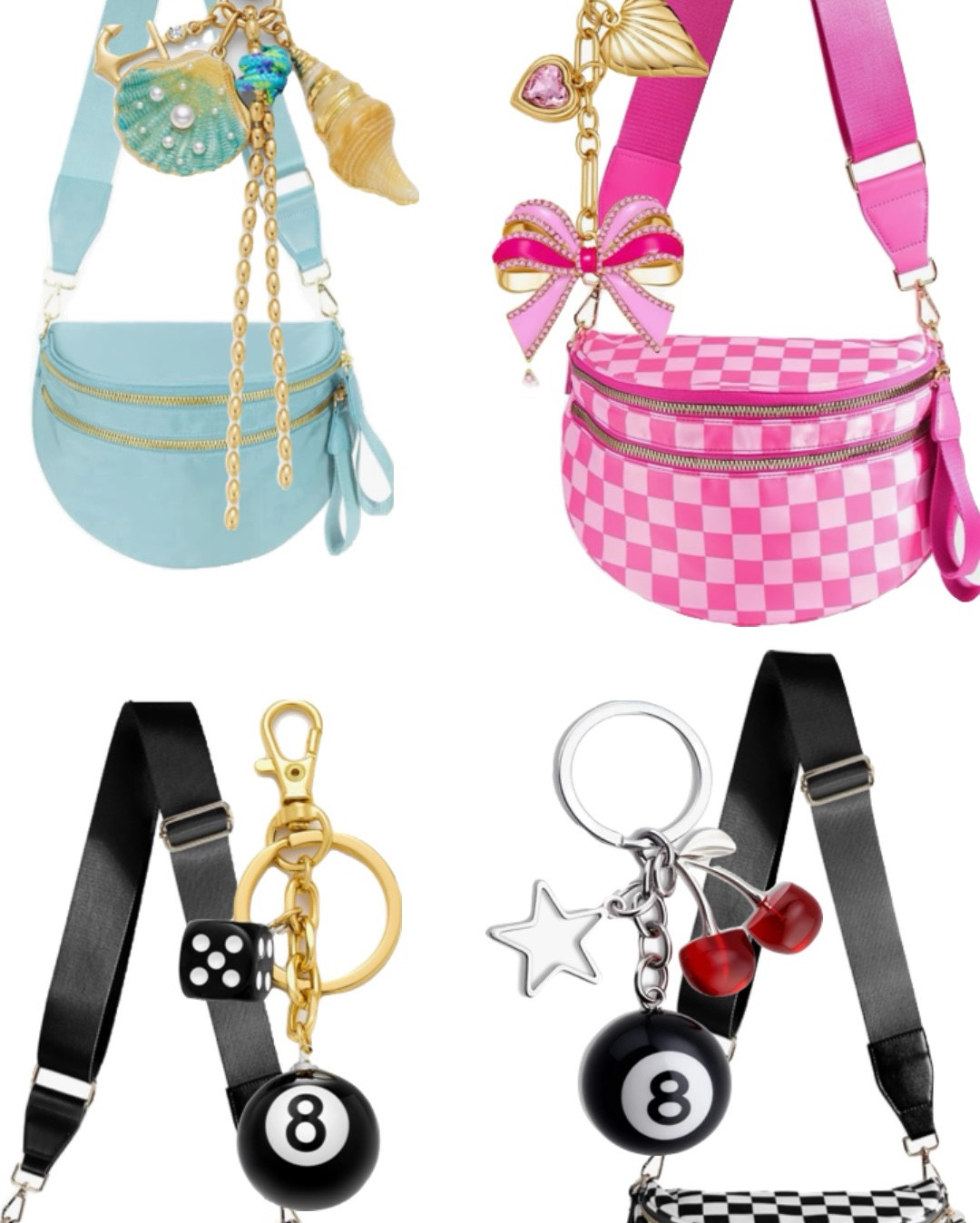 Bum bags! Purse charms. Purse charms and chains. Checkered purse. Purse chain  

#LTKSummerEdit #LTKFindsUnder50 #LTKItBag