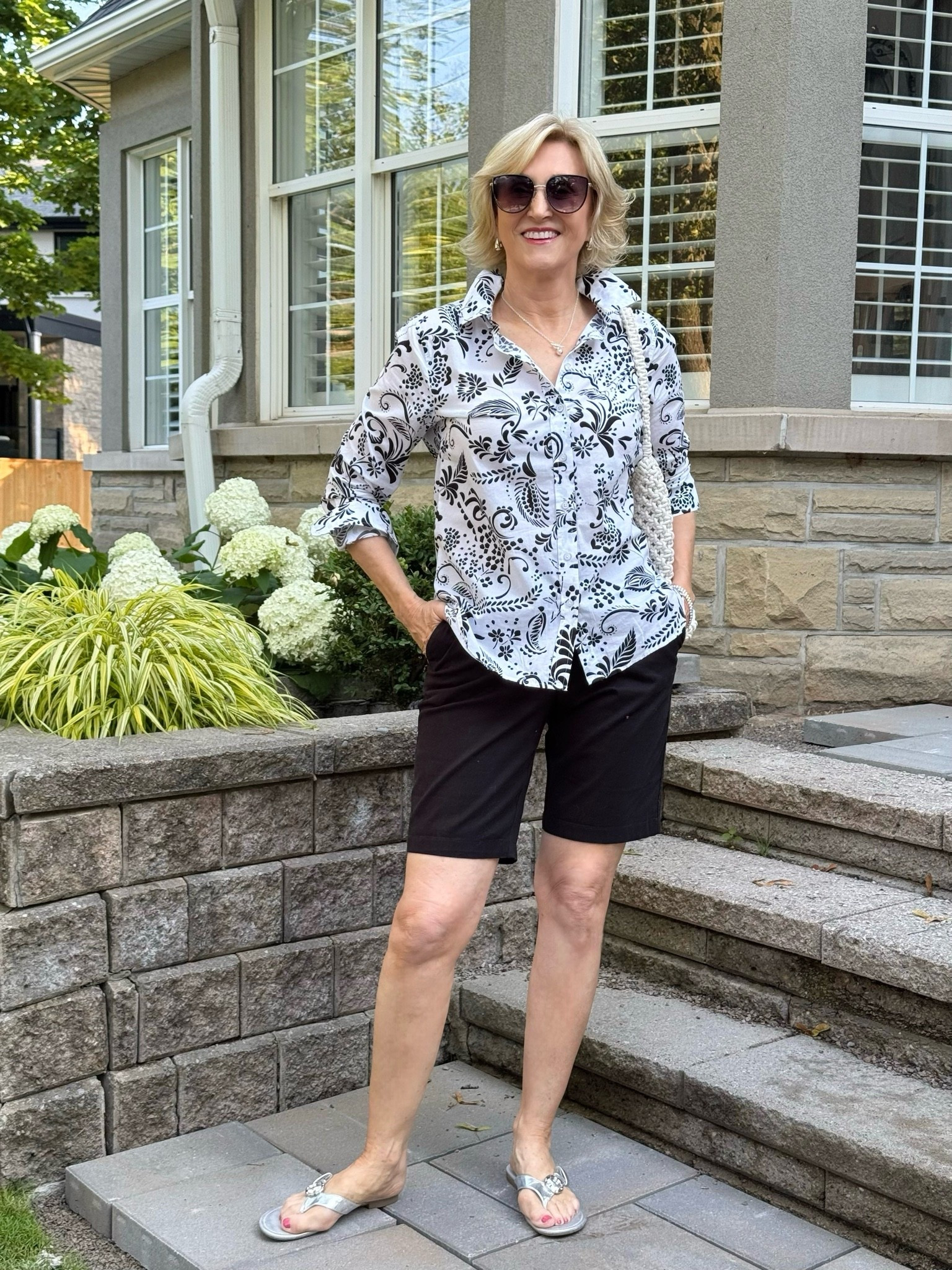 A chic way to wear shorts? Keep them tailored and pair them with a classic button-up. These Amazon shorts and this printed Talbots shirt are the perfect combination of polished and comfortable. 🤍

#LTKSeasonal #LTKOver40 #LTKootd