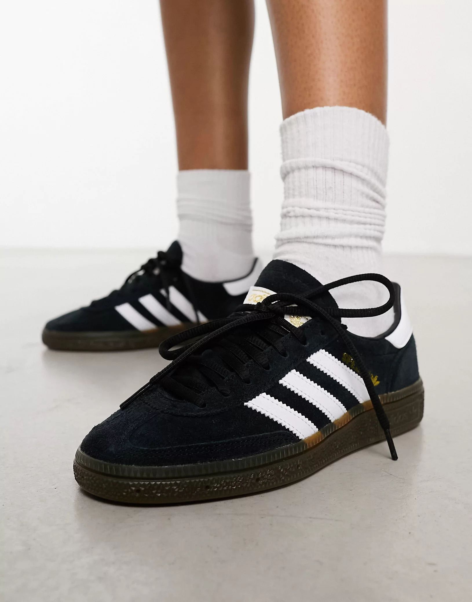 adidas Originals Handball Spezial gum sole trainers in black | ASOS (Global)