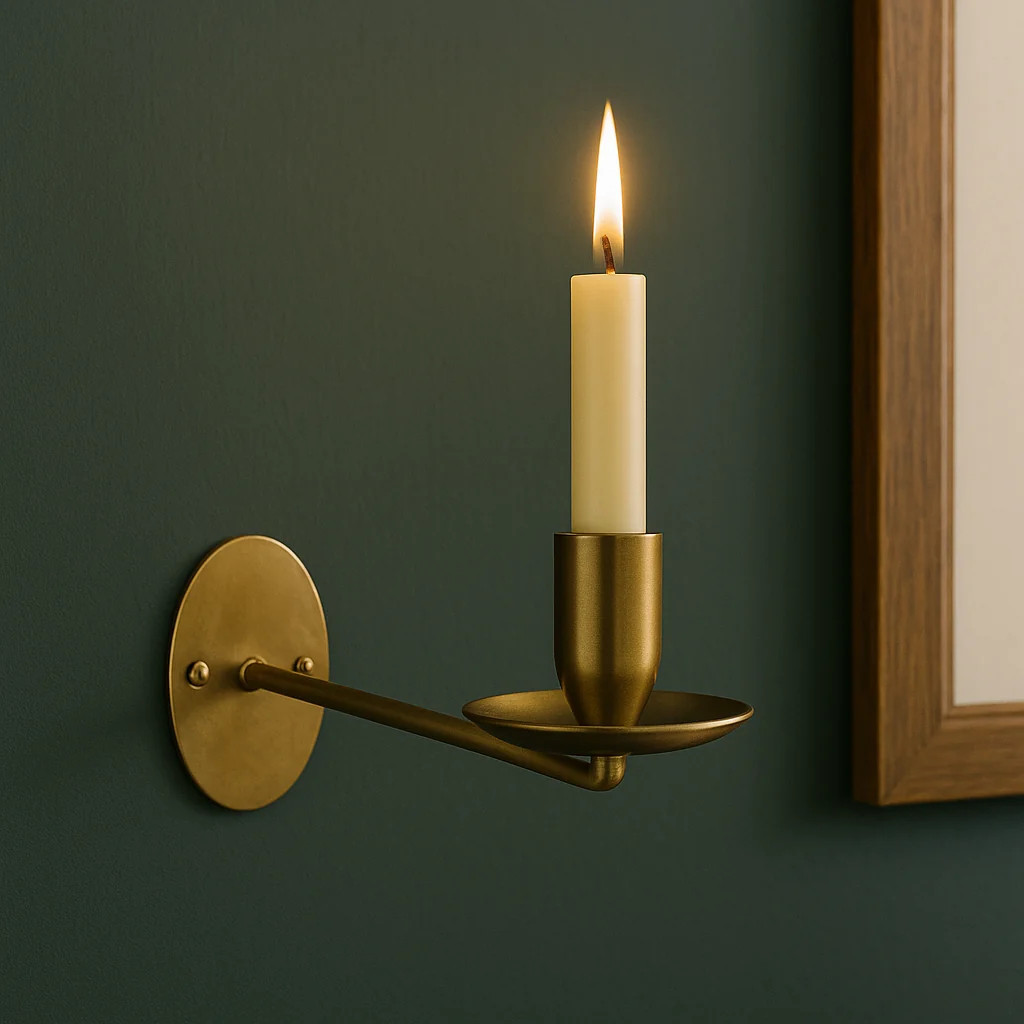 Mia Brass Candle Wall Sconce | Purple Rose & Co