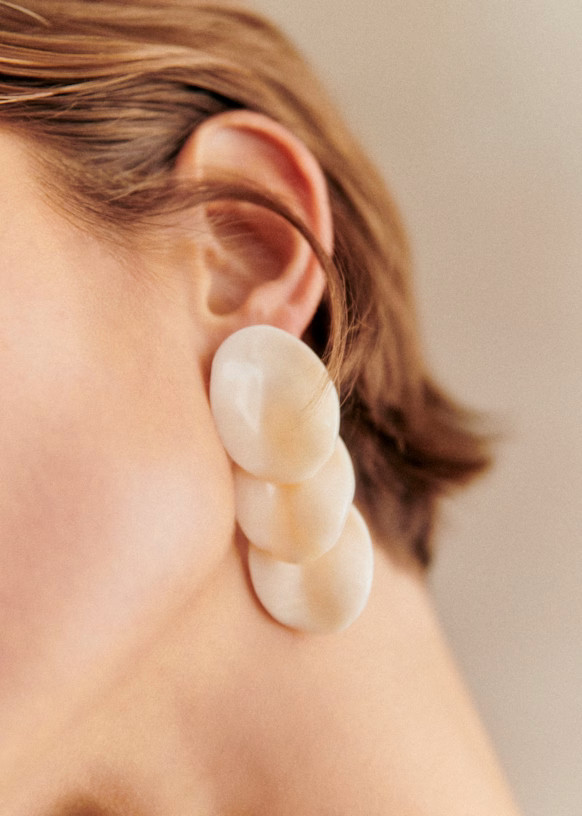 Tania Earrings - Ecru - Resin - Sézane | Sezane Paris - US