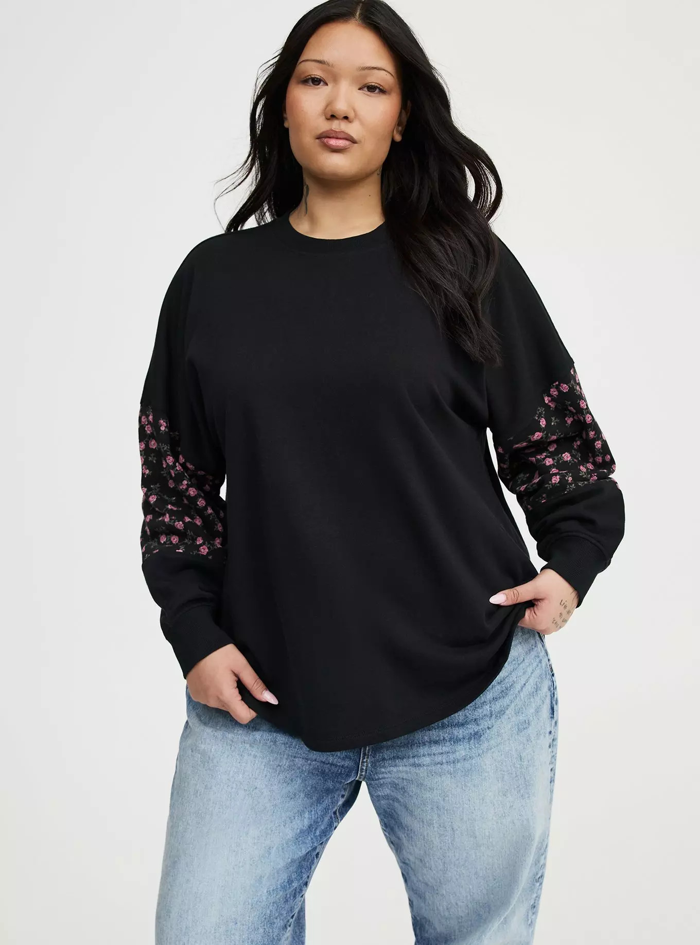 French Terry Contrast Sweatshirt | Torrid (US & Canada)