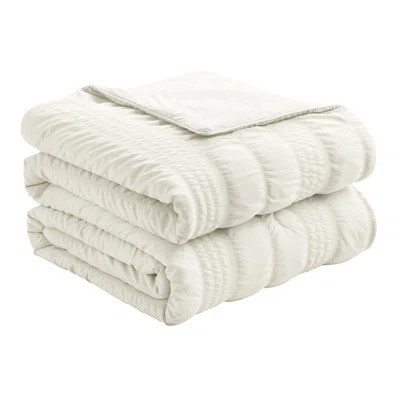 Reversible Cooling Comforter Lightweight Seersucker Cooling Blanket With Breathable Silk Smooth Summer Bedding For Hot Sleepers | Wayfair North America