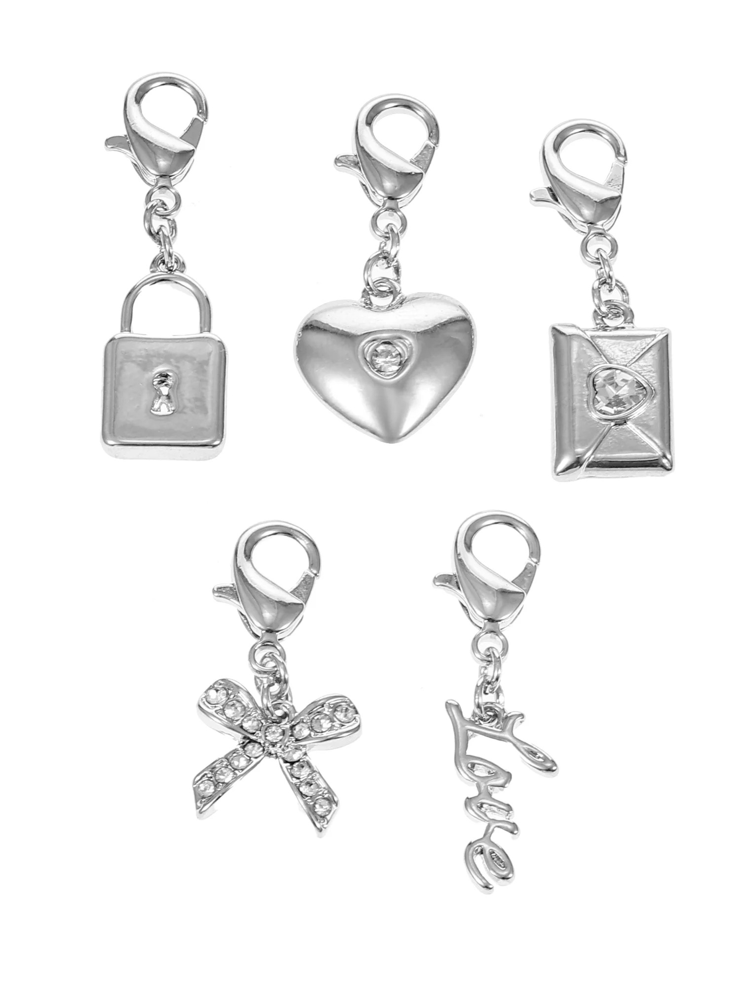 Time and Tru Silvertone Multi Charm Set, Romance, 5 Pieces | Walmart (US)