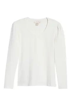 Slim Fit Pretty Sleeve Stretch Cotton Top | Nordstrom