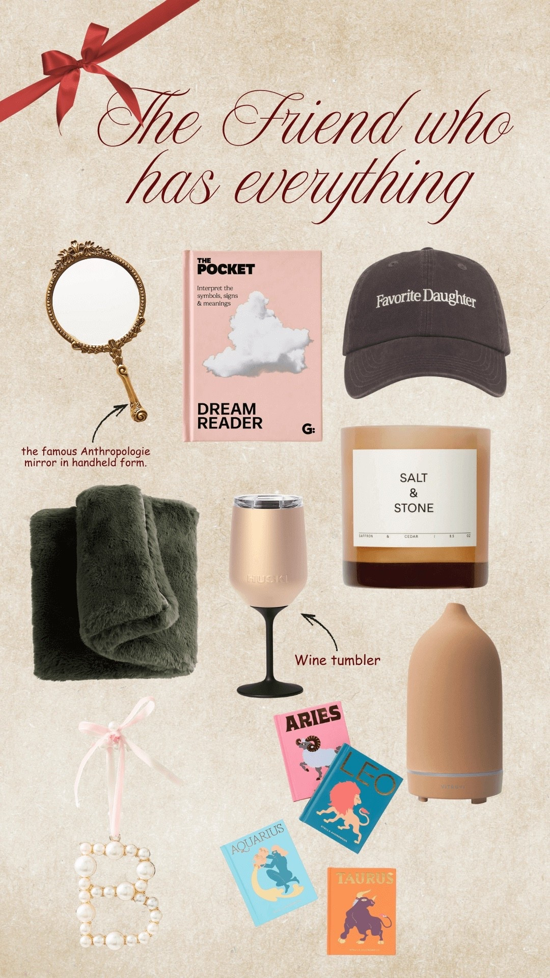 Holiday gift guide for the friend who has everything • zodiac book • Anthropologie mirror handheld • favorite daughter • Black Friday finds 

#LTKCyberWeek #LTKHoliday #LTKGiftGuide