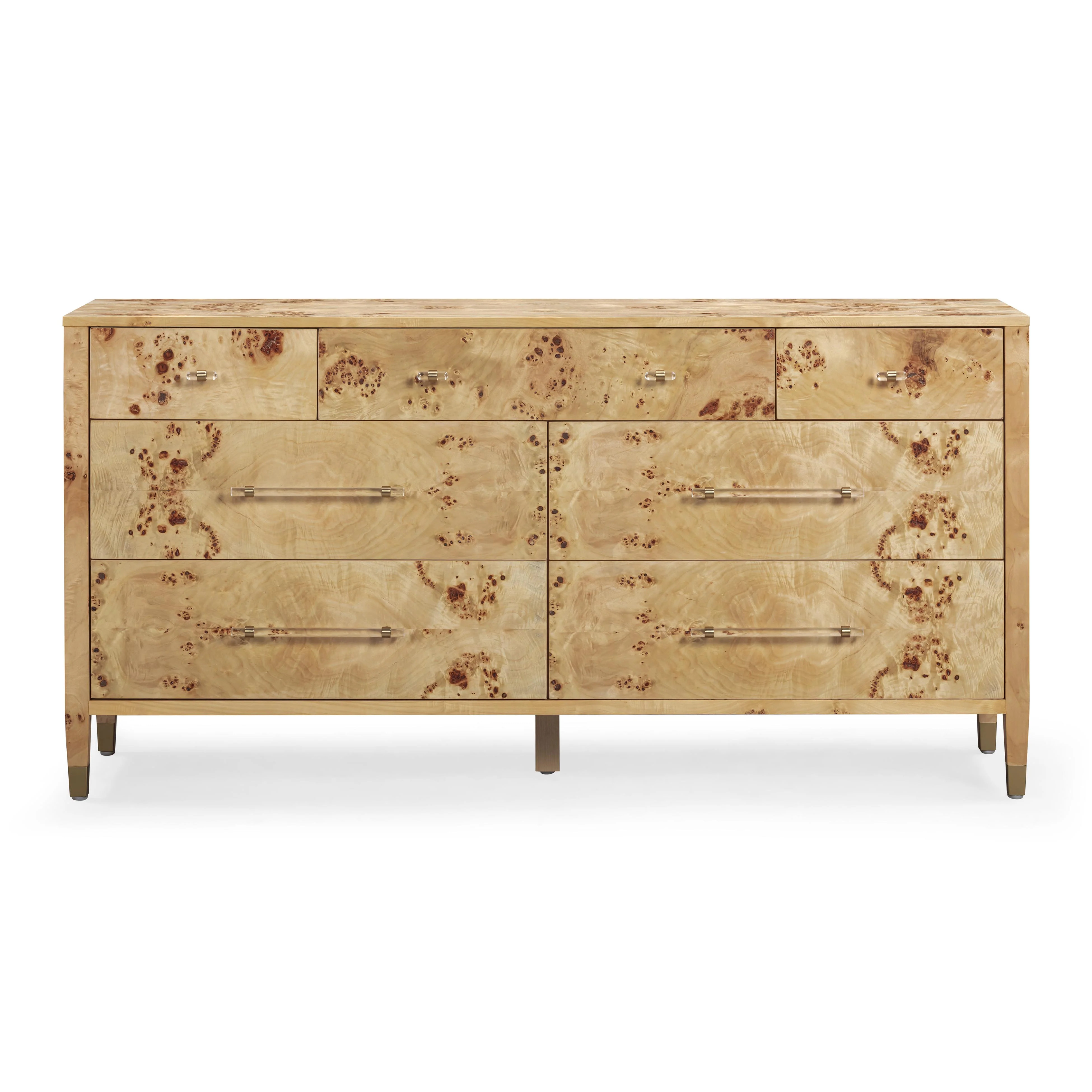 Brandyss 62" Burl 7-Drawer Dresser | TOV Furniture