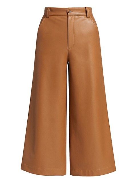 Faux Leather Wide-Leg Crop Pants | Saks Fifth Avenue
