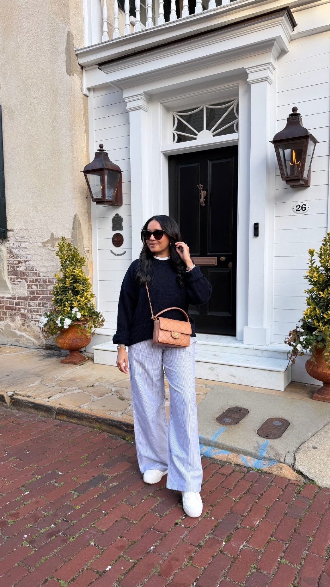 Navy sweater size xs TTS
Blue pull on pants size xs TTS 
Sneakers size 6.5 TTS 
@onequince 


#LTKPetite #LTKootd #LTKgrwm