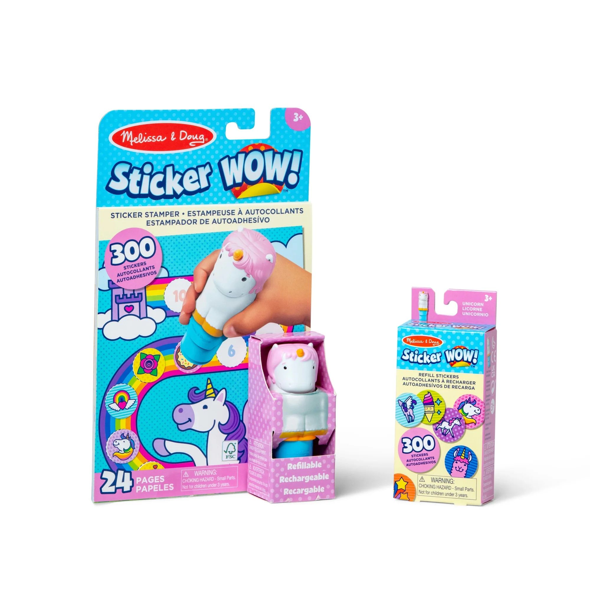 Sticker WOW!® Unicorn Bundle: Sticker Stamper & Activity Pad + 300 Refill Stickers | Melissa and Doug