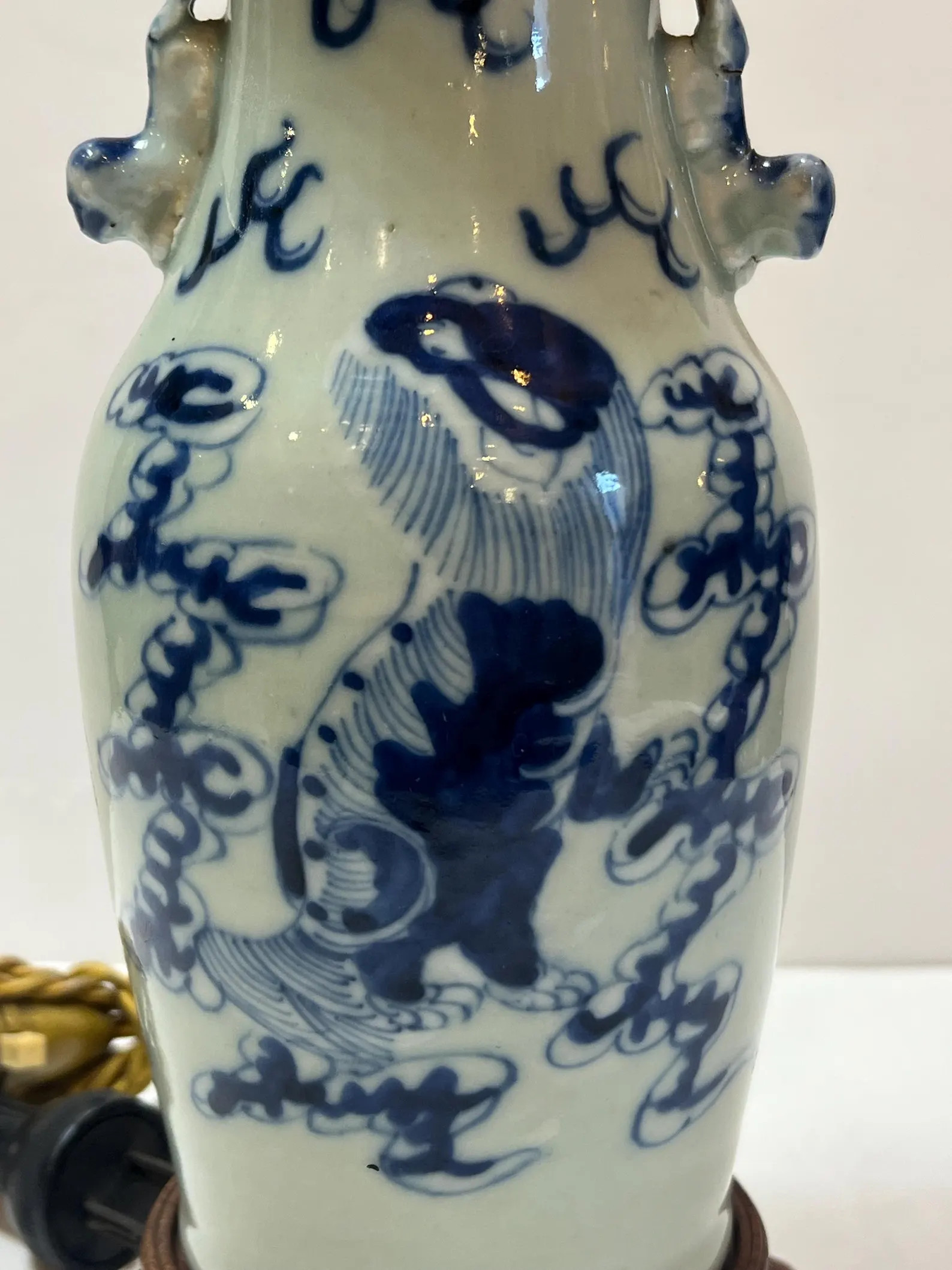 19th Century Chinese Blue and White Chinoiserie Porcelain Vase Table Lamp | Etsy (US)