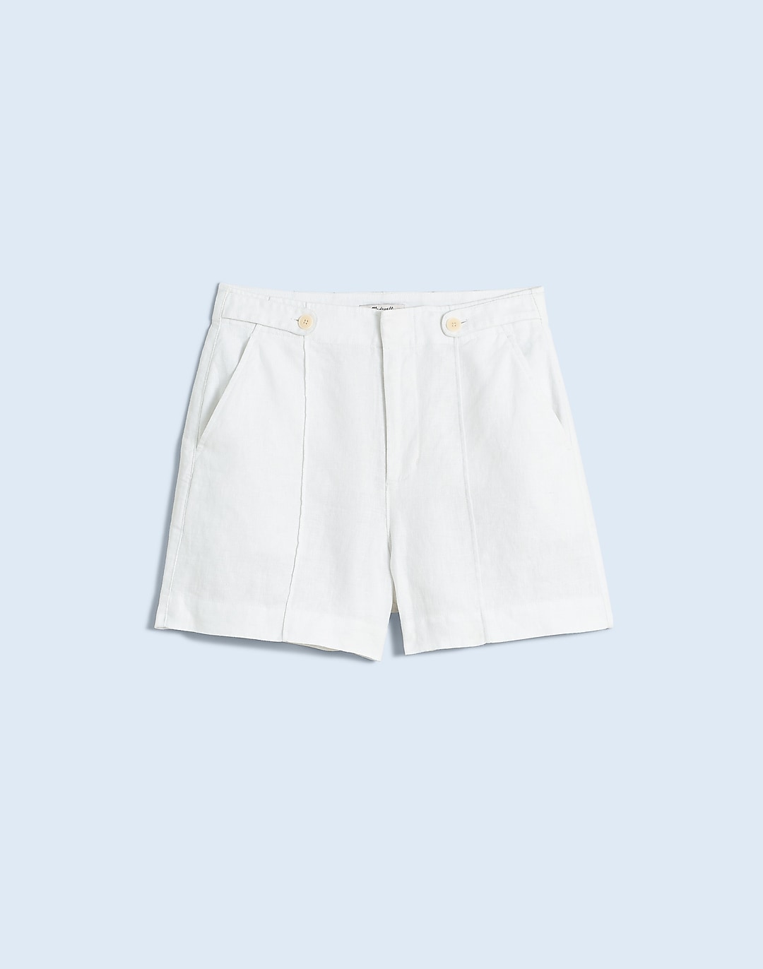 Clean Button-Tab Shorts in 100% Linen | Madewell