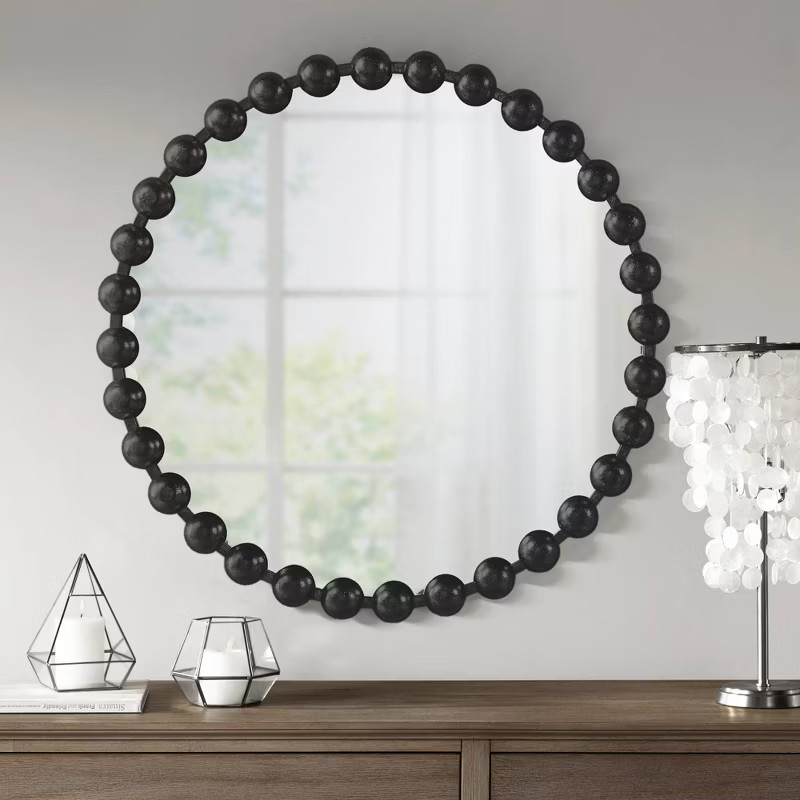 24.3" Round Marlowe Decorative Wall Mirror Black - Madison Park Signature | Target