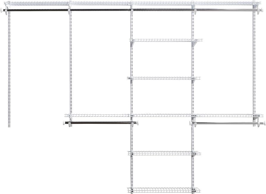 Rubbermaid Configurations Deluxe Custom Closet Kit, 4-8Ft. Adjustable Metal Wire Shelving, White ... | Amazon (US)